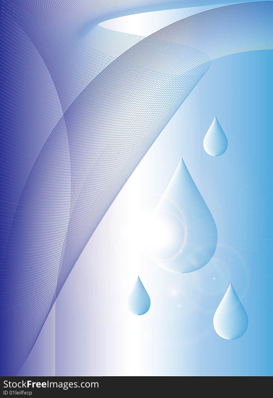 Blue abstract background with drops