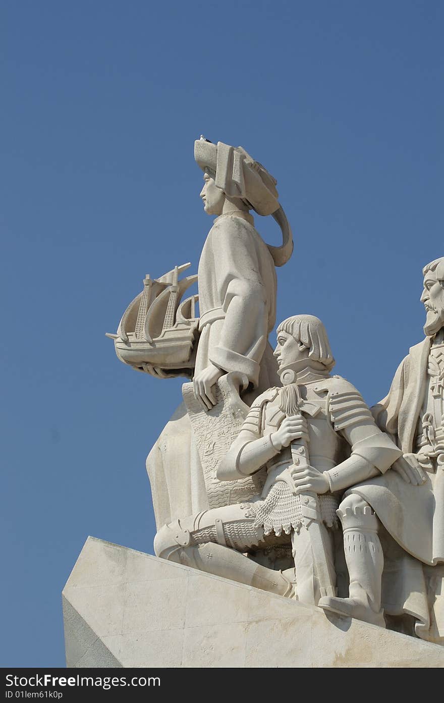 Detail of the Monument to the Discoverers in Belem, Lisbon, Portugal. Detail of the Monument to the Discoverers in Belem, Lisbon, Portugal