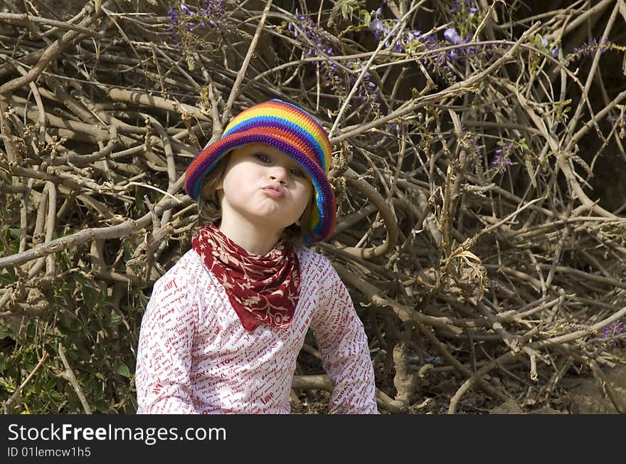 Portrait of a sweet girl. kiss of life. Portrait of a sweet girl. kiss of life