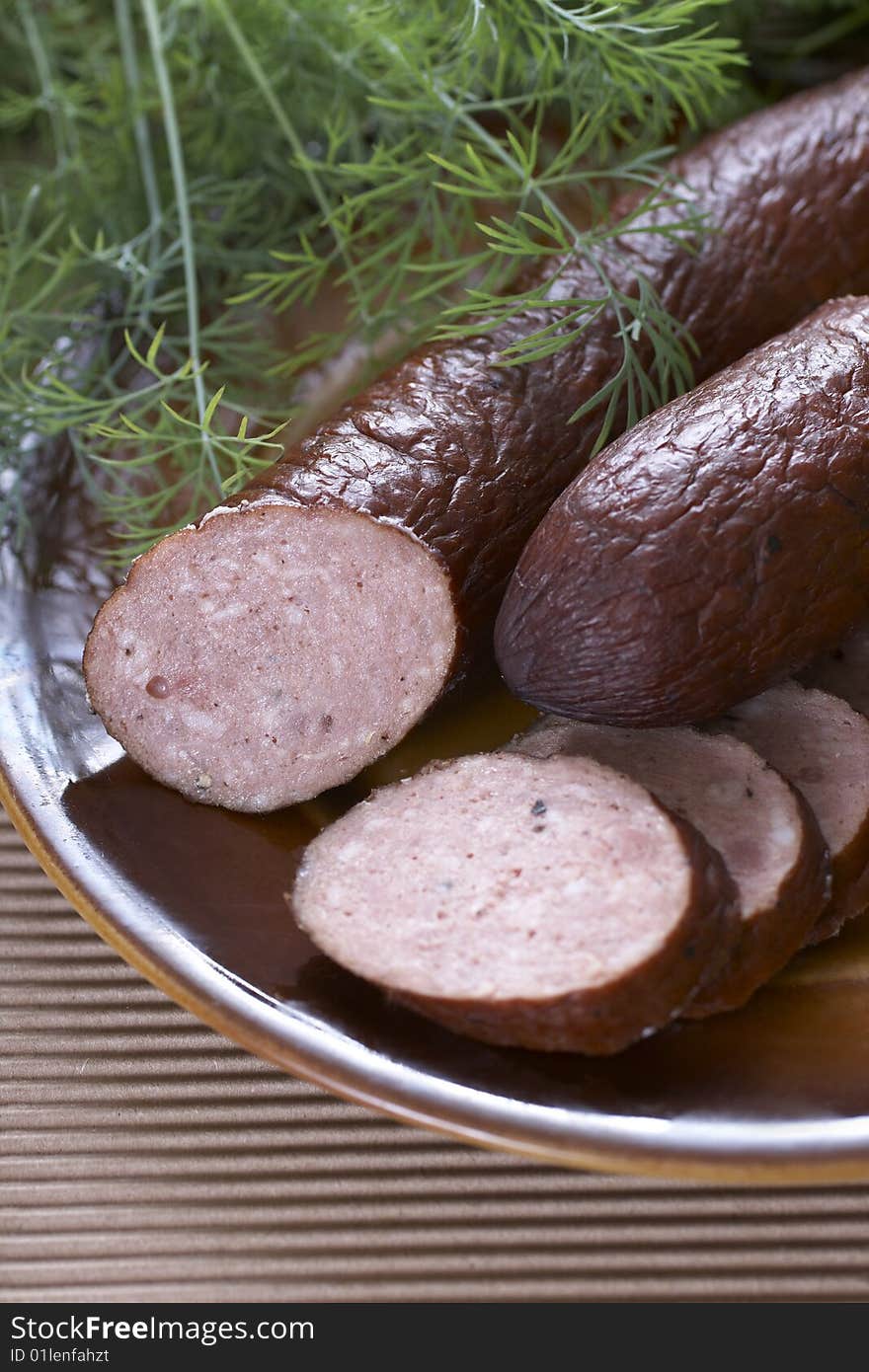 Detail of sausages