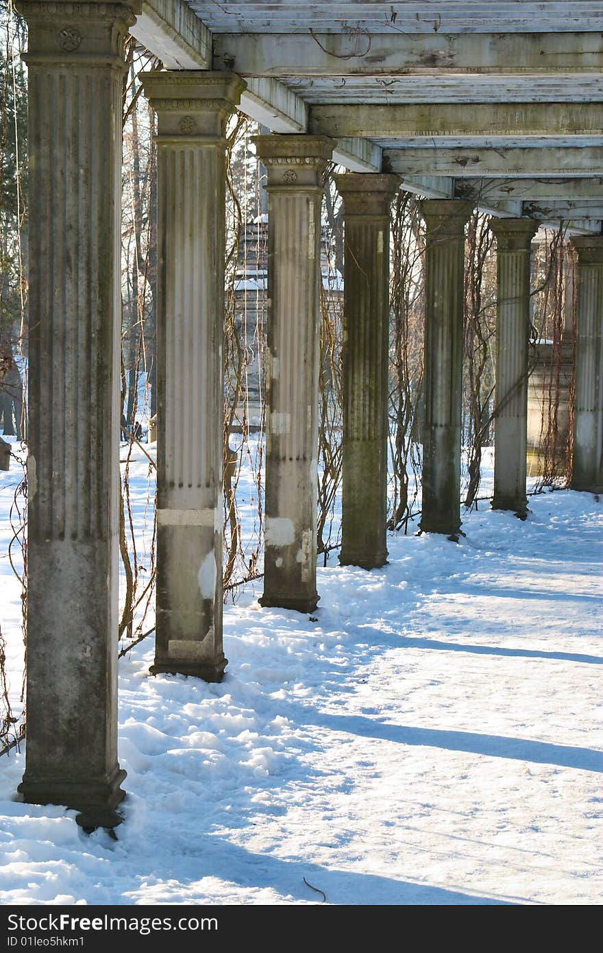 Old colonnade in winter (St. Petersburg, Russia). Old colonnade in winter (St. Petersburg, Russia)