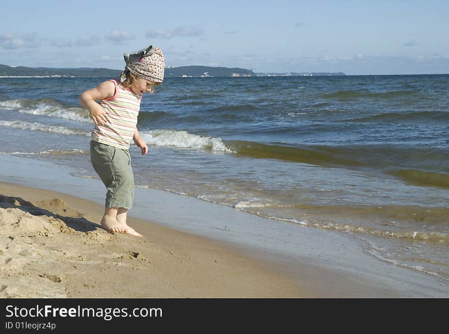 Sweet girl on the beach