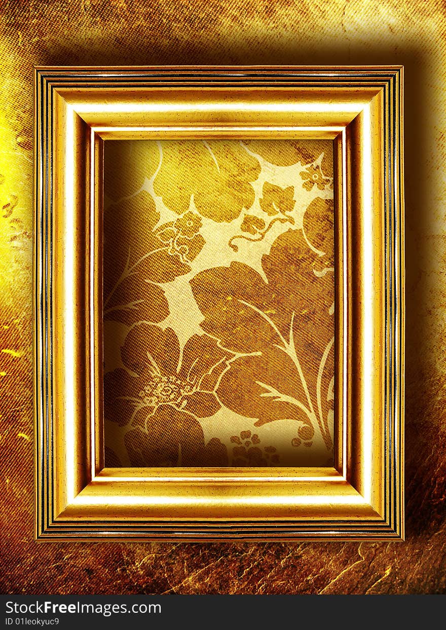 Background in golden colors with frame. Background in golden colors with frame