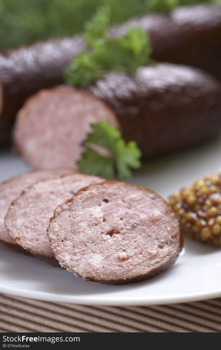 Detail of sausages