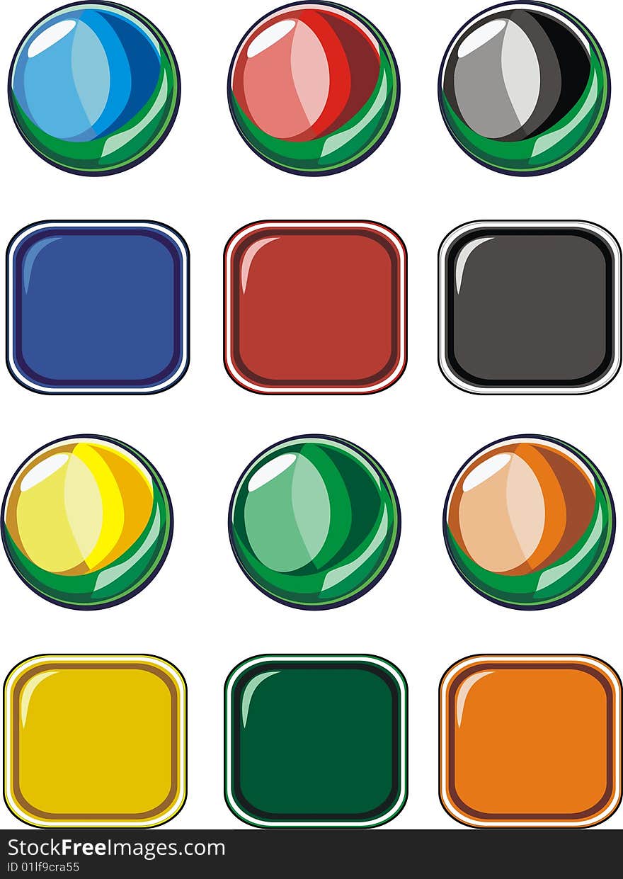 Marbles and simply buttons (Icon set). Marbles and simply buttons (Icon set)