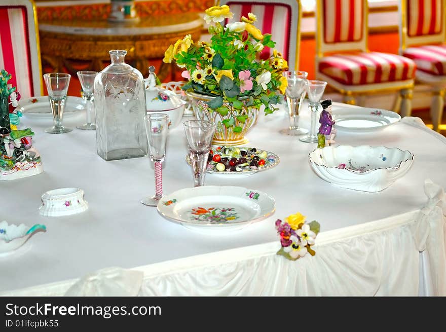 The image of banquet setting