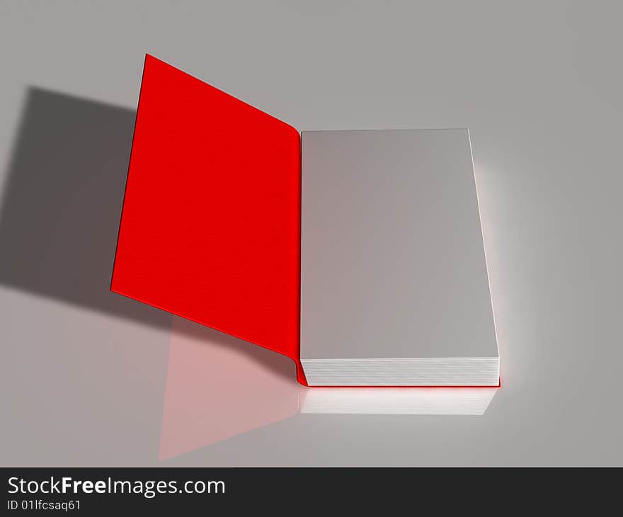 3d rendered of a red book