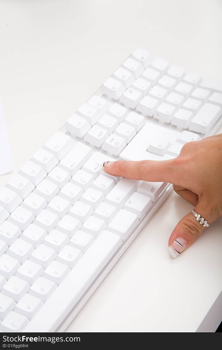 White desktop computer keyboard on desk