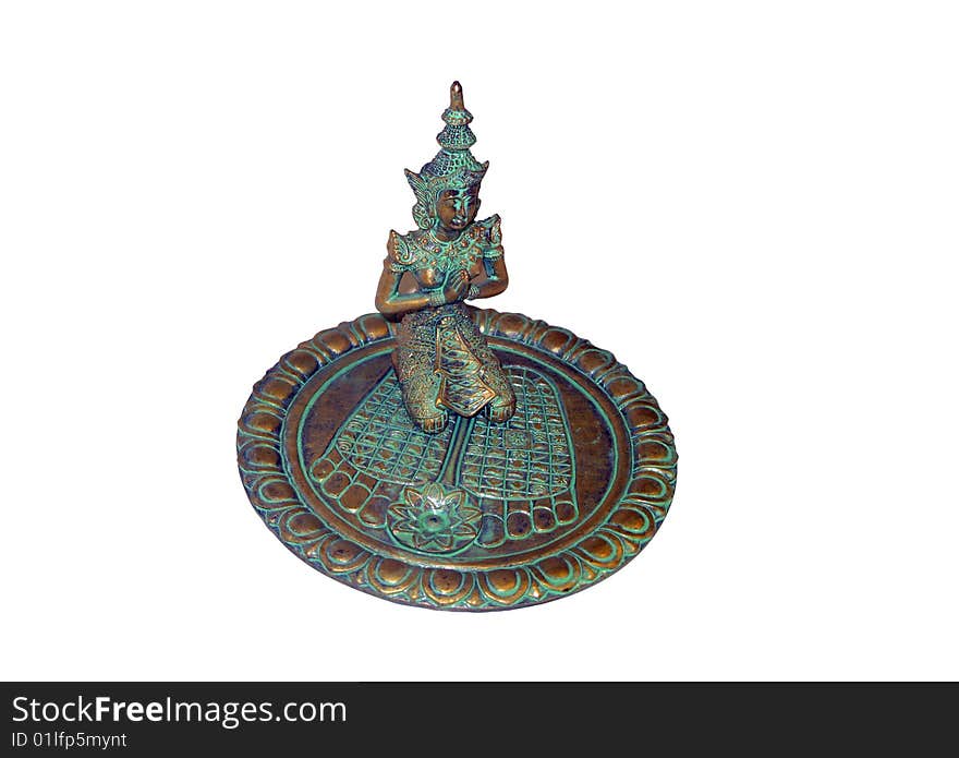 Bronze Plate With A Figurine