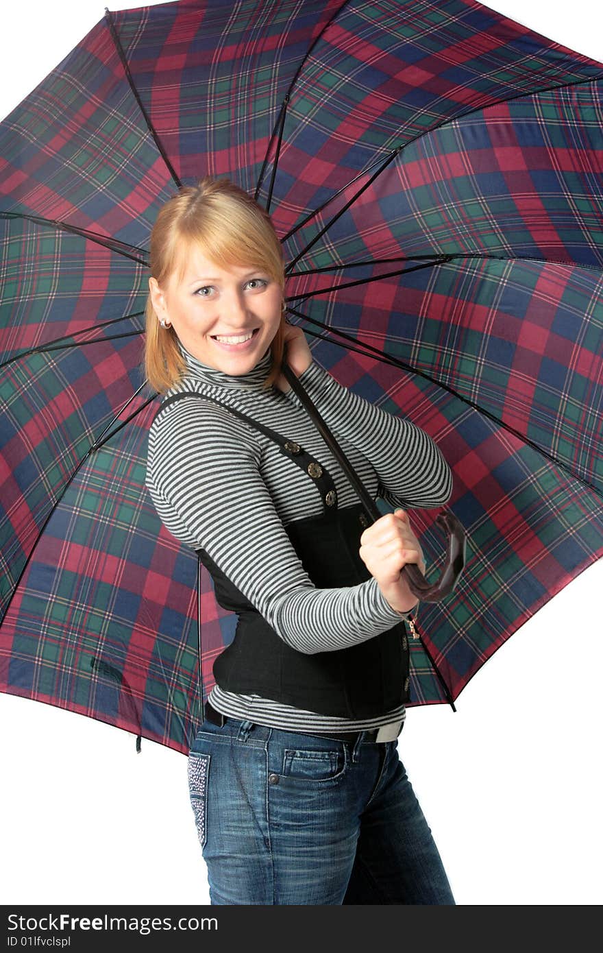 Happy girl with umbrella