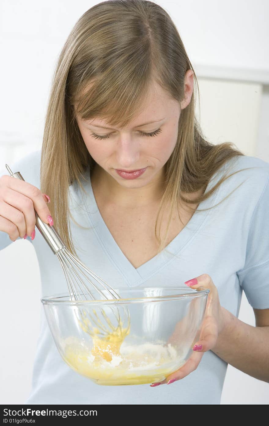 Beautiful Woman In Kitchen