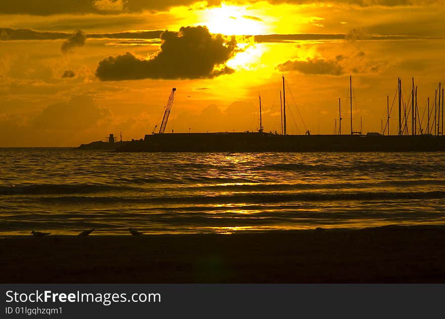 Sunset In The Harbour