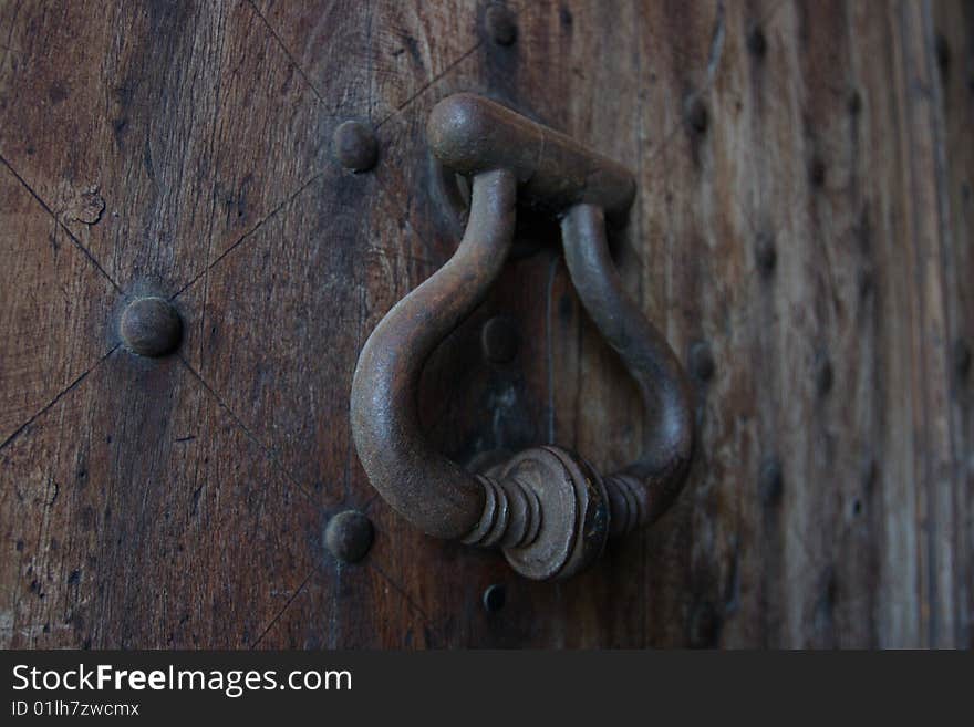 Close-up old wood door