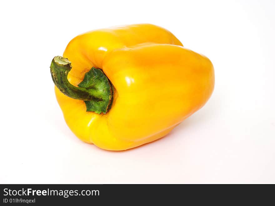 Yellow pepper on white background