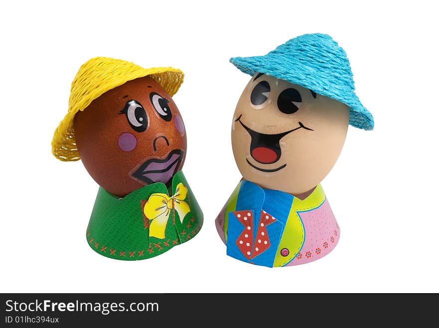 A couple of Easter eggs in the form of men. A couple of Easter eggs in the form of men