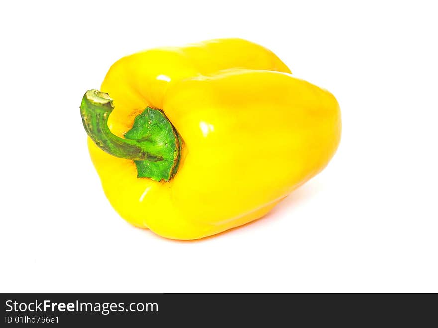 Yellow pepper on white background