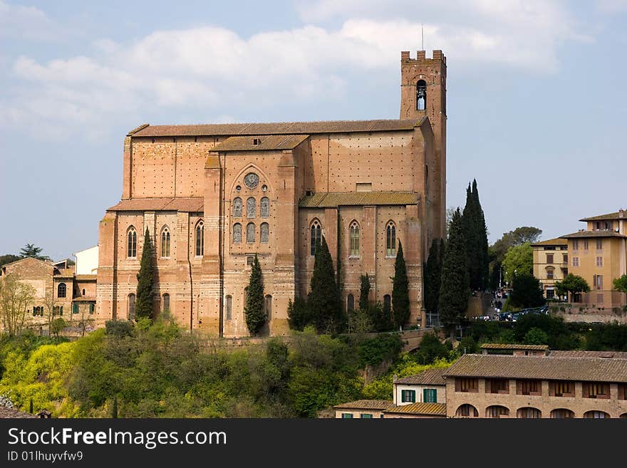 Siena in the tuscany region of italy, famous for the palio which is held there, the cathedral