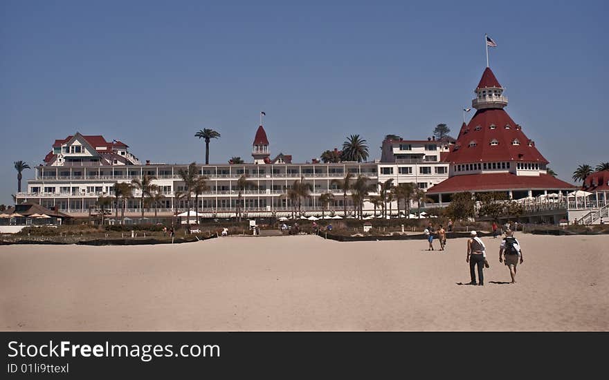 This is a picture of the famous Hotel del Coronado from the beach. This is a picture of the famous Hotel del Coronado from the beach.