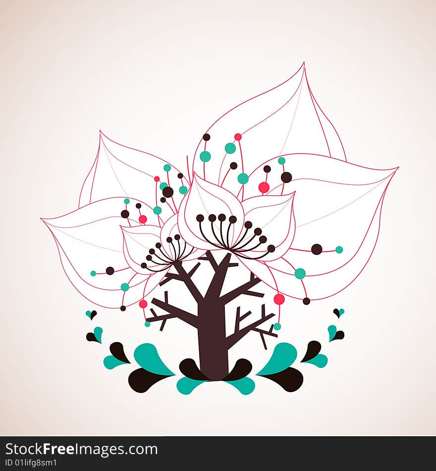 Cute little tree wallpaper design. Cute little tree wallpaper design