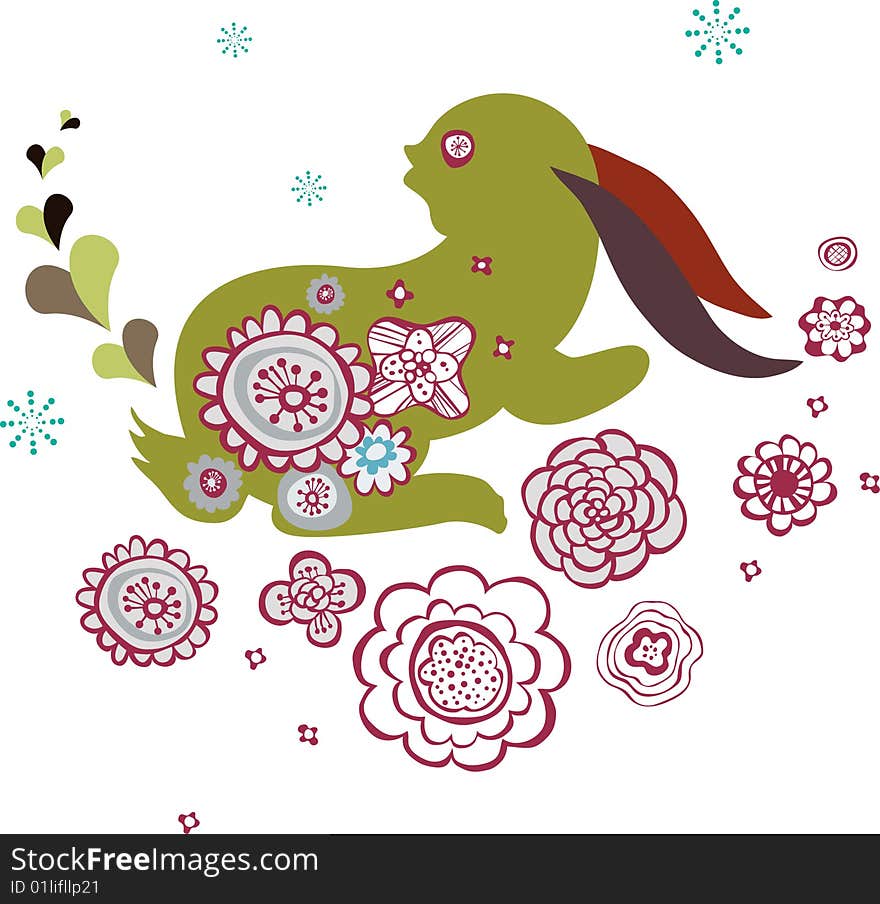 Cute little bunny wallpaper design. Cute little bunny wallpaper design