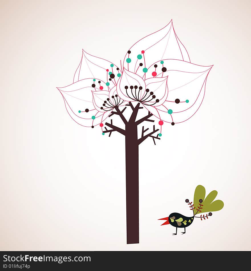 Cute little tree wallpaper design. Cute little tree wallpaper design