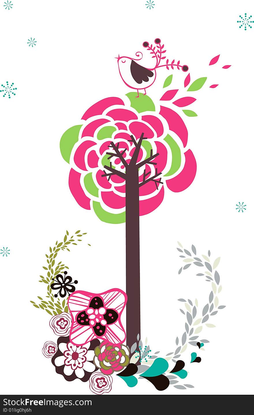 Cute little tree wallpaper design. Cute little tree wallpaper design