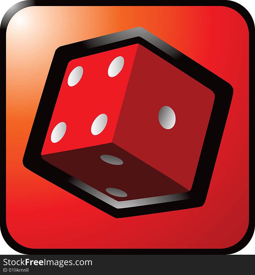 Red dice on red background. Red dice on red background