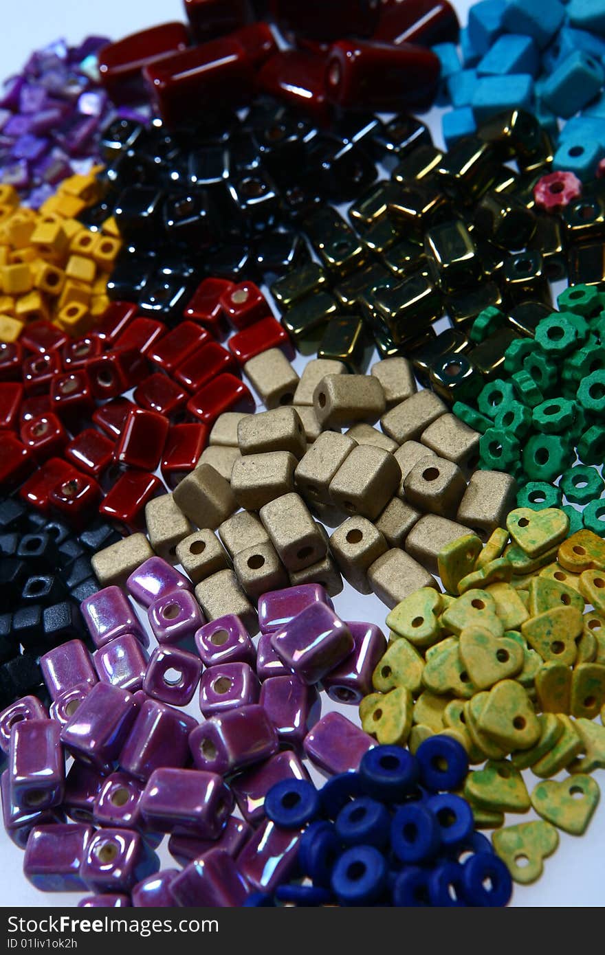 Close up of jewellery of polished gem stones