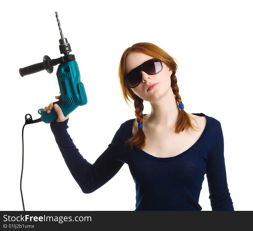 Girl with a drill