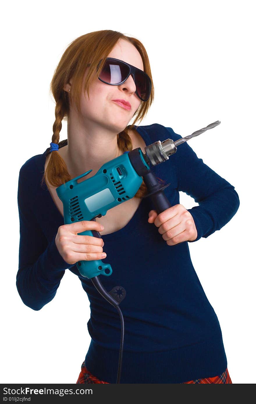 Girl with a drill