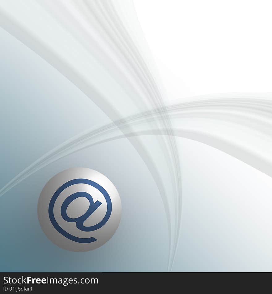 Email symbol on a gentle stripe background. Email symbol on a gentle stripe background