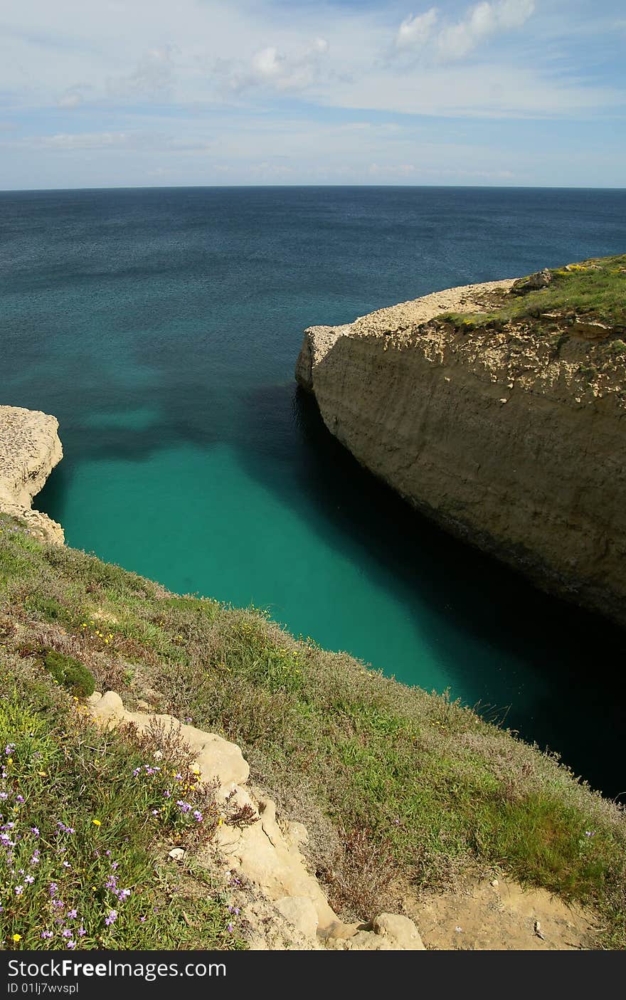 A shoot of rock in the sea of Portotorres - Sardinia. A shoot of rock in the sea of Portotorres - Sardinia