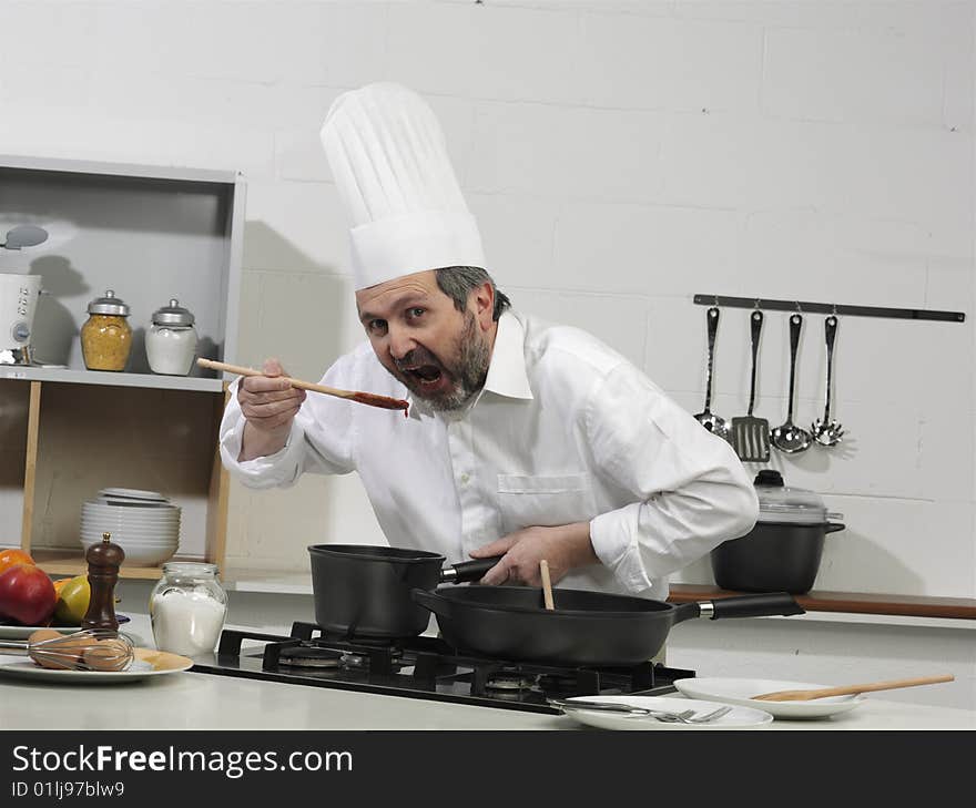 Cook in a kitchen