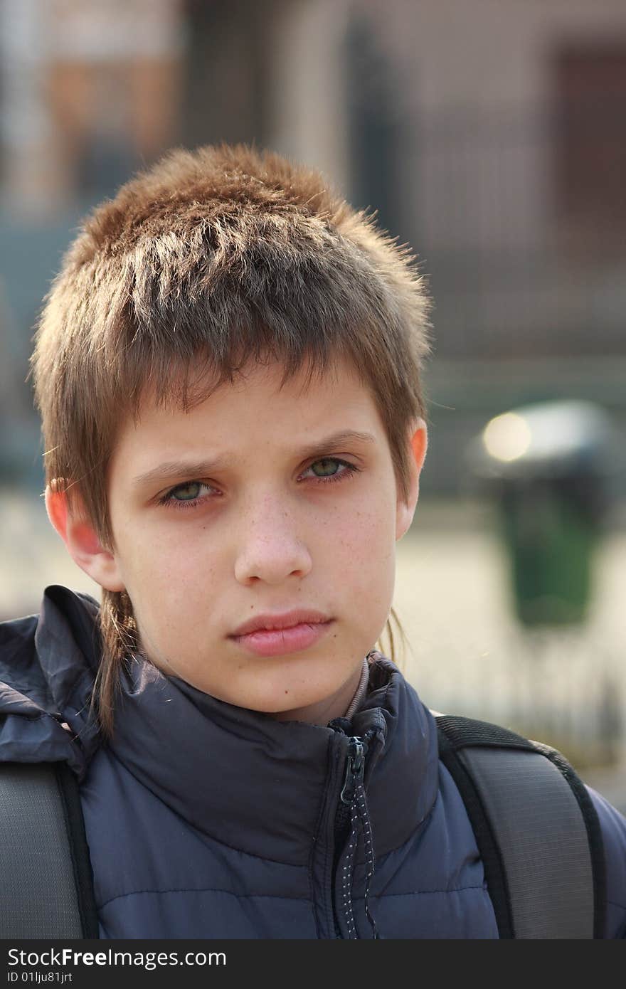 An outdoor portrait of teenager. An outdoor portrait of teenager