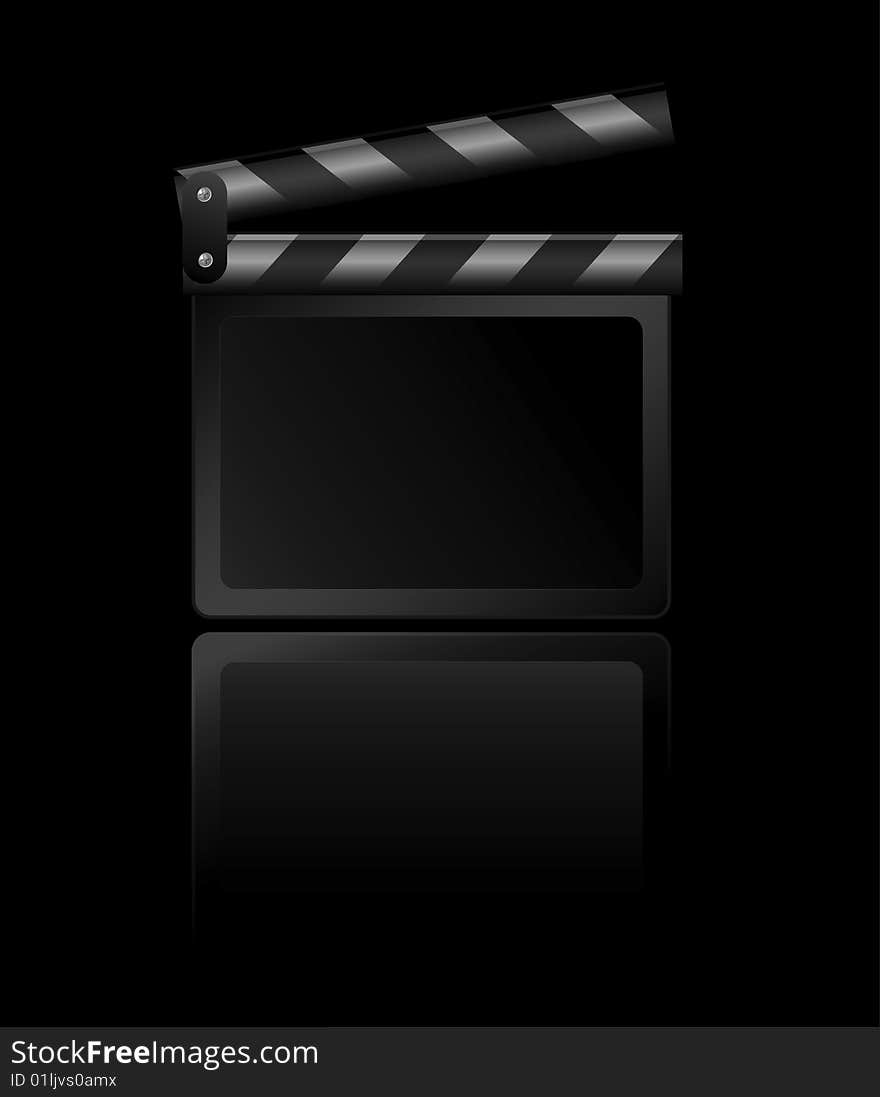 Clapboard isolated on black