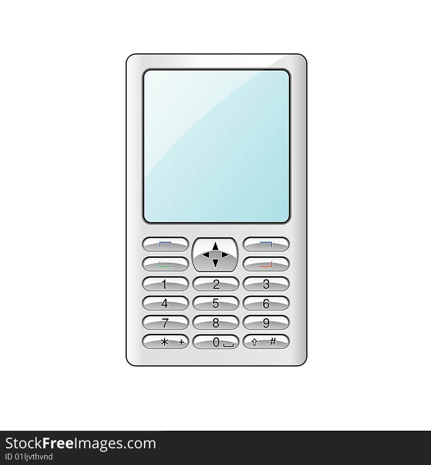 Vector illustration of white phone.