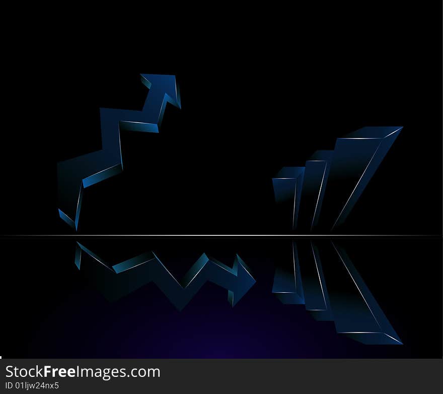 Vector illustration of graph with shadow. Vector illustration of graph with shadow