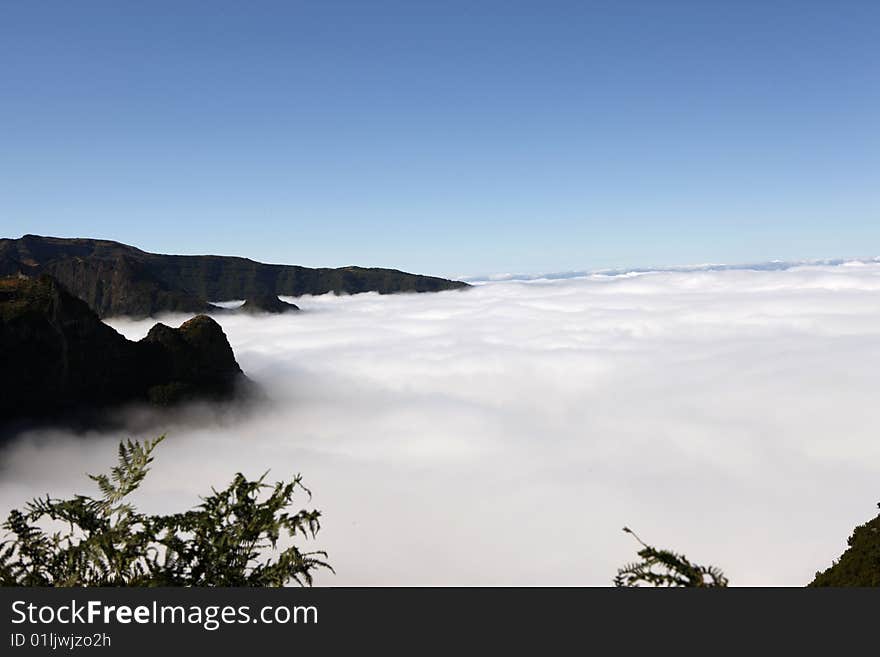 Clouds on the mountains