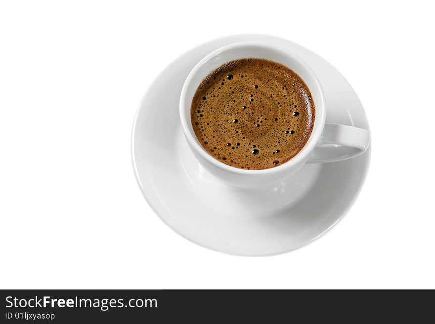 A cup of coffee isolated on white