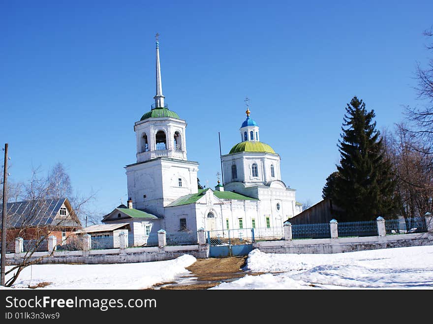 Ancient church on the bank of the river