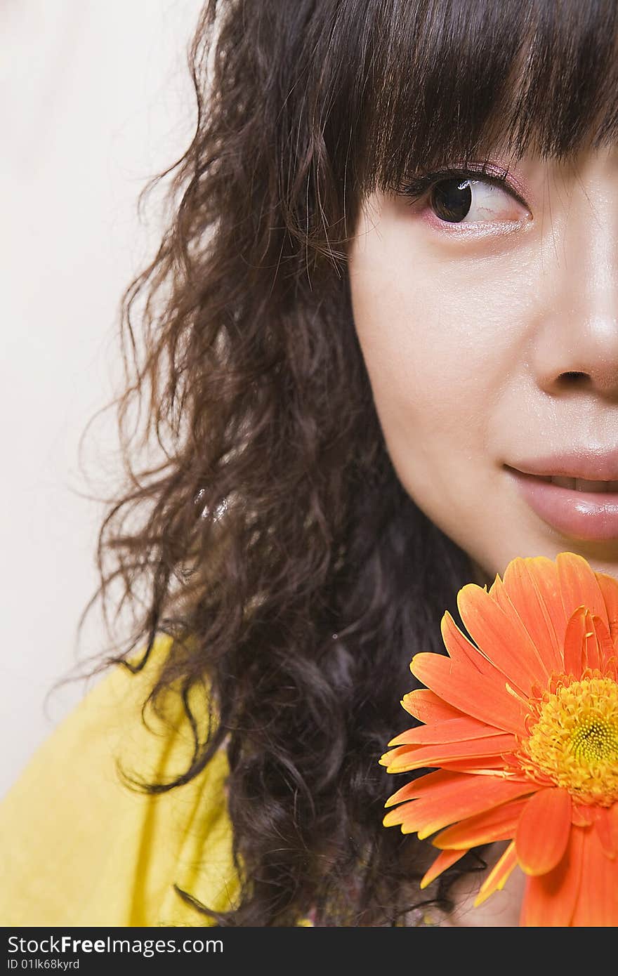 Flowers And Girl