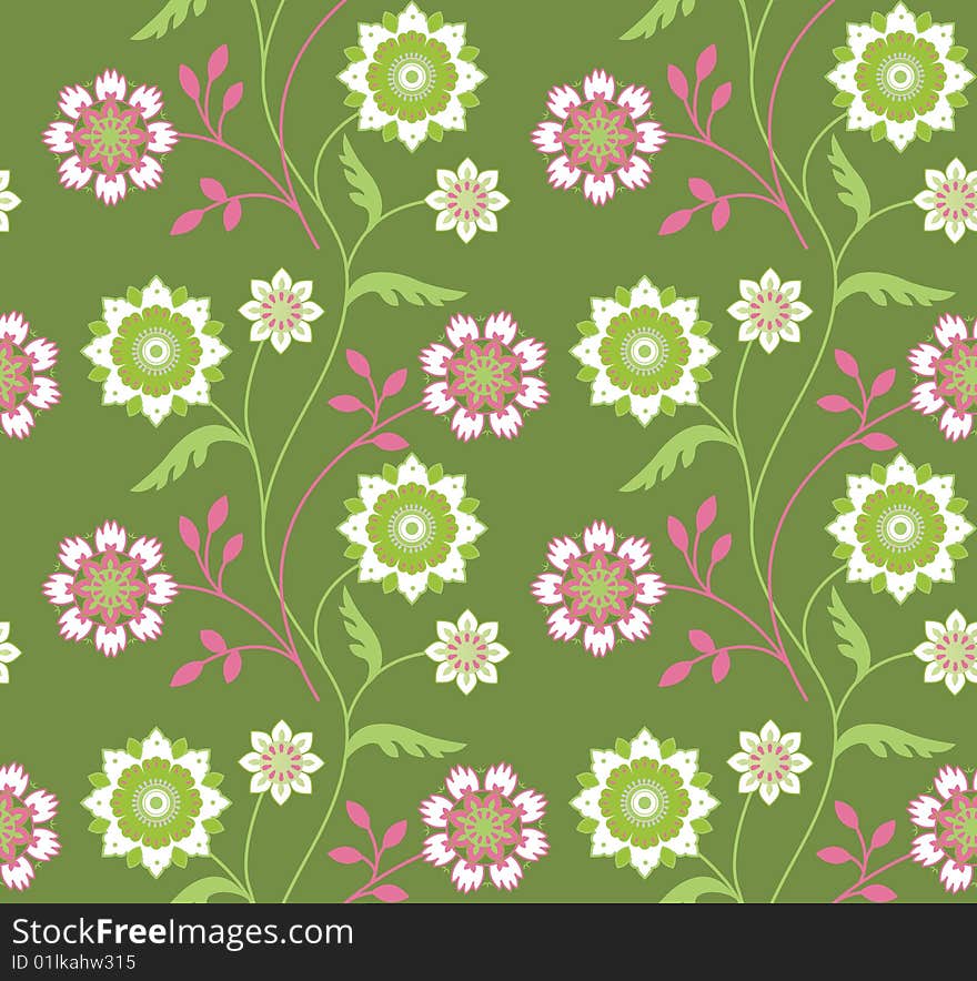 Seamless pattern. All elements and textures are individual objects. Vector illustration scale to any size.