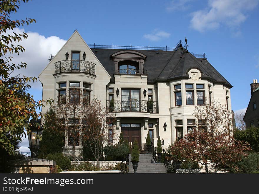 Three storey house sits on a hill