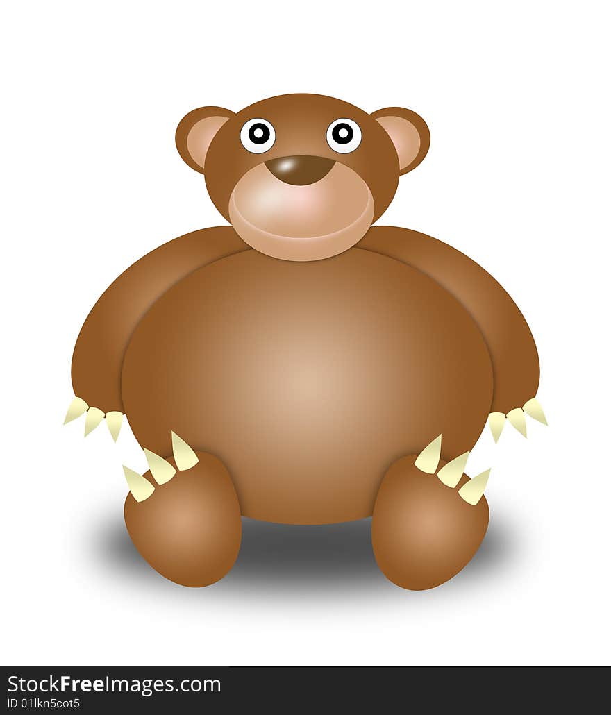 Bear. Illustration cartoon style. white background