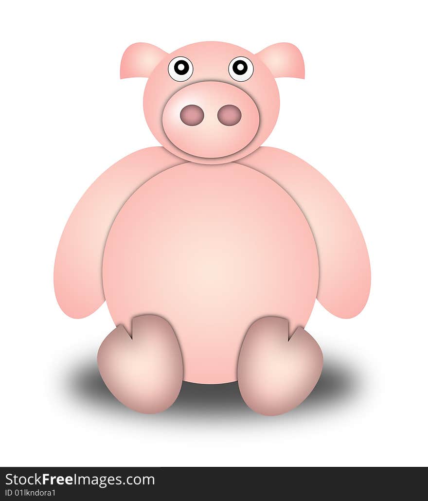 Pig. Illustration cartoon style. white background