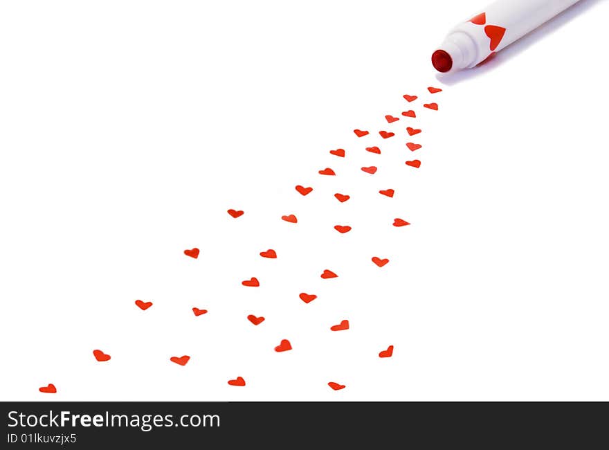 Red hearts on white background. Red hearts on white background