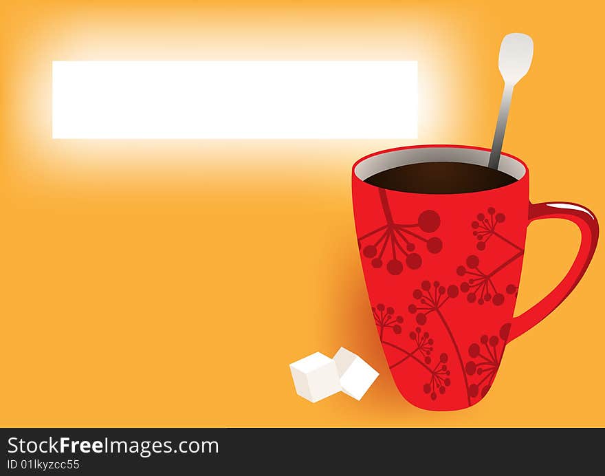 Vector coffee with minimal background and text place. Vector coffee with minimal background and text place