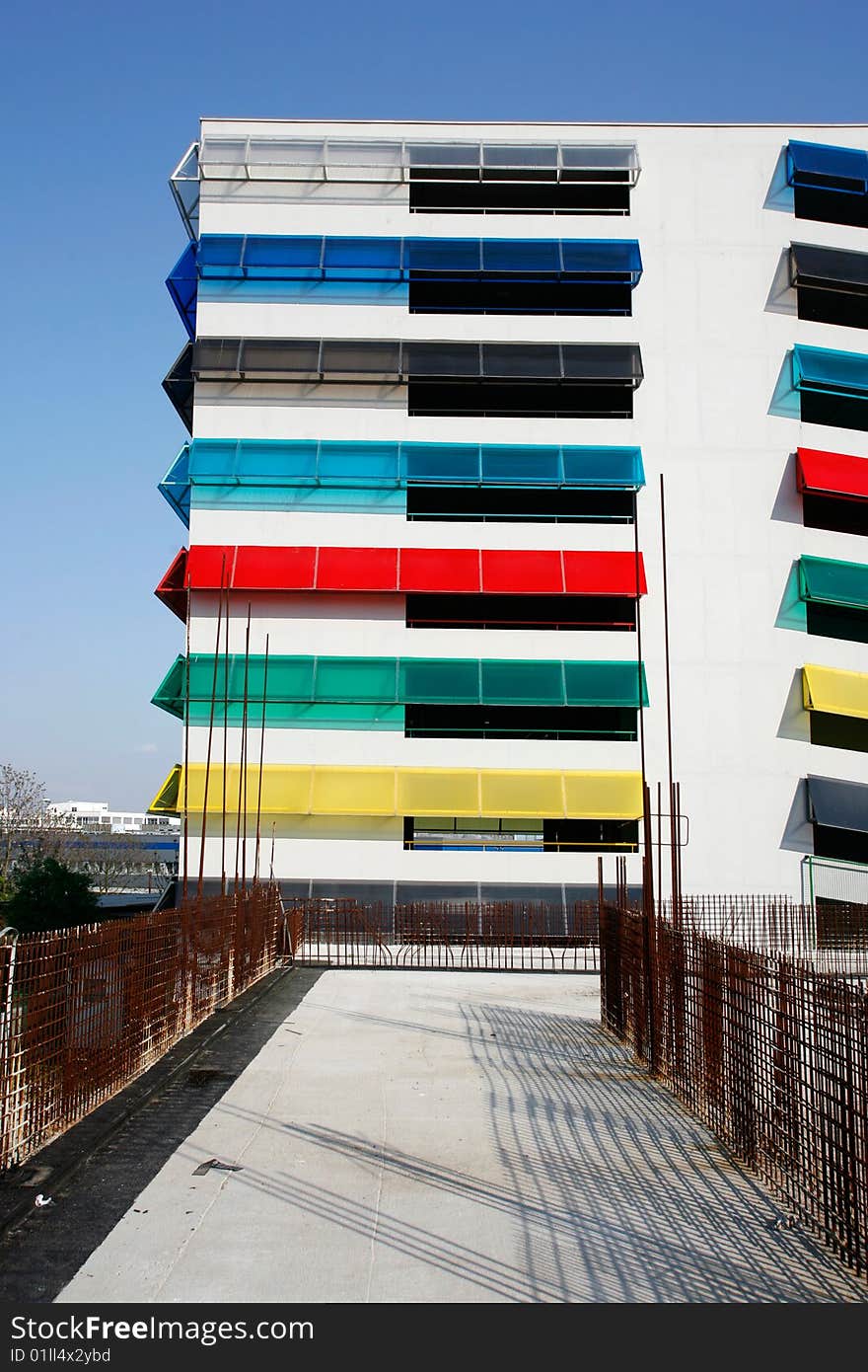 Colourful car park