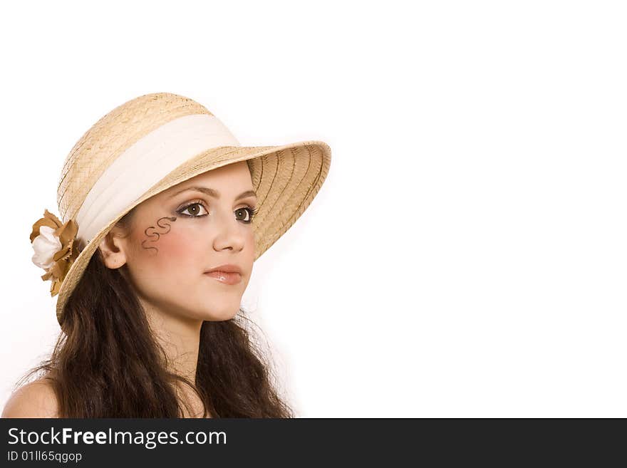 Young beautiful Woman smiling on white background