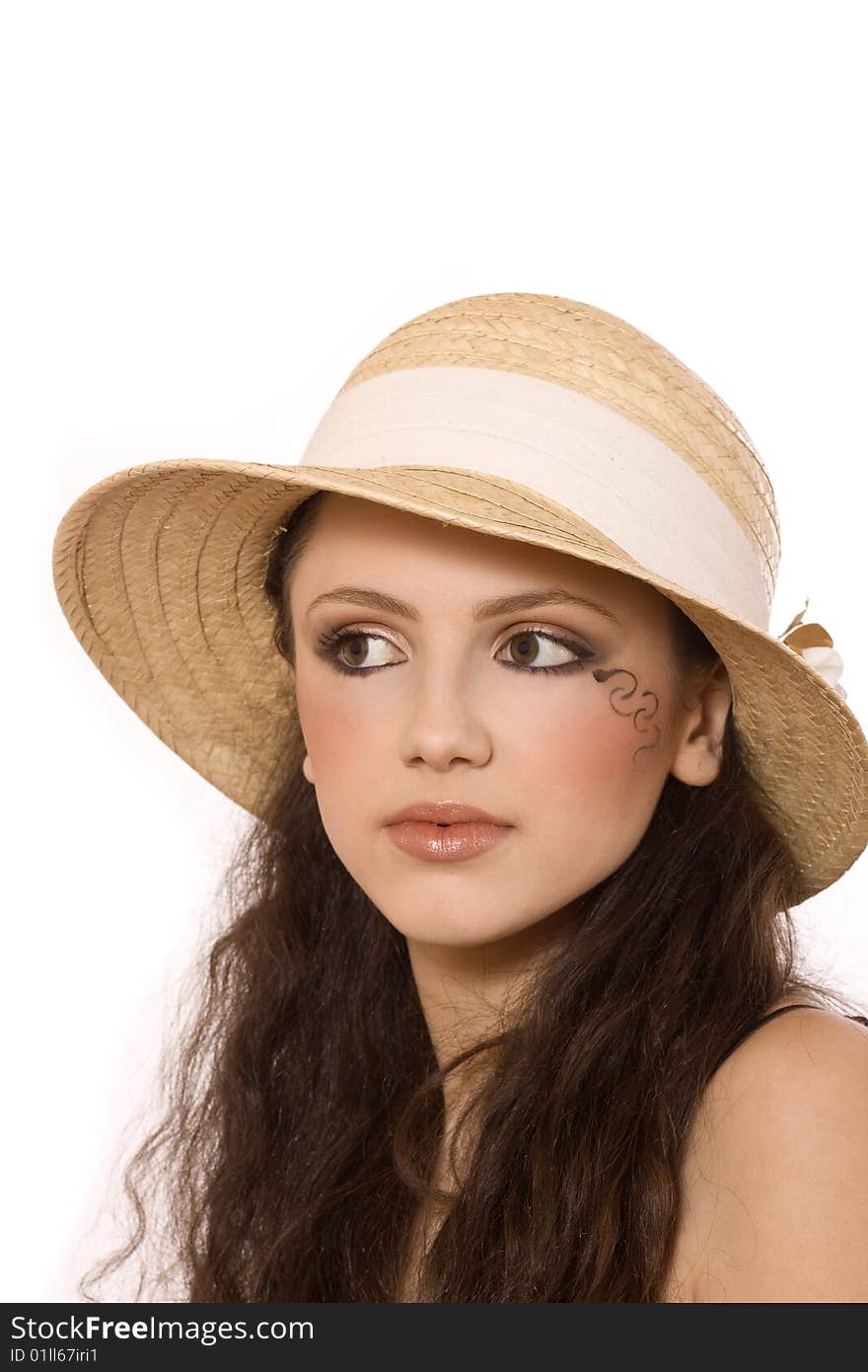 Young beautiful Woman smiling on white background